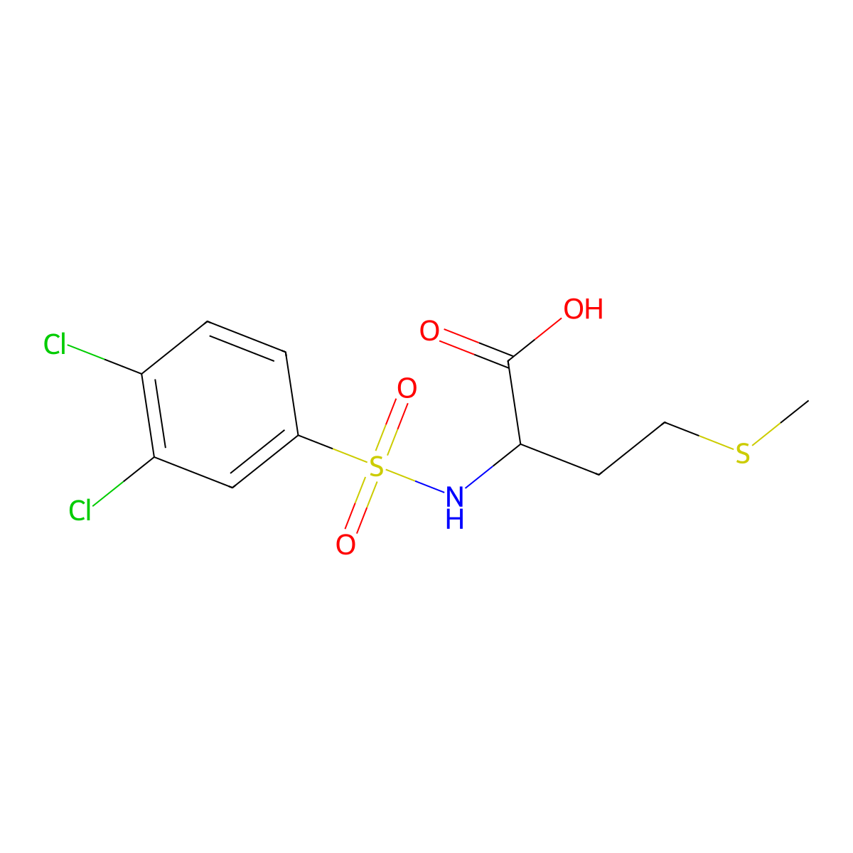 2-(3,4-Dichlorobenzenesulfonamido)-4-(methylsulfanyl)butanoic acid molecular structure, CAS 1009681-03-1