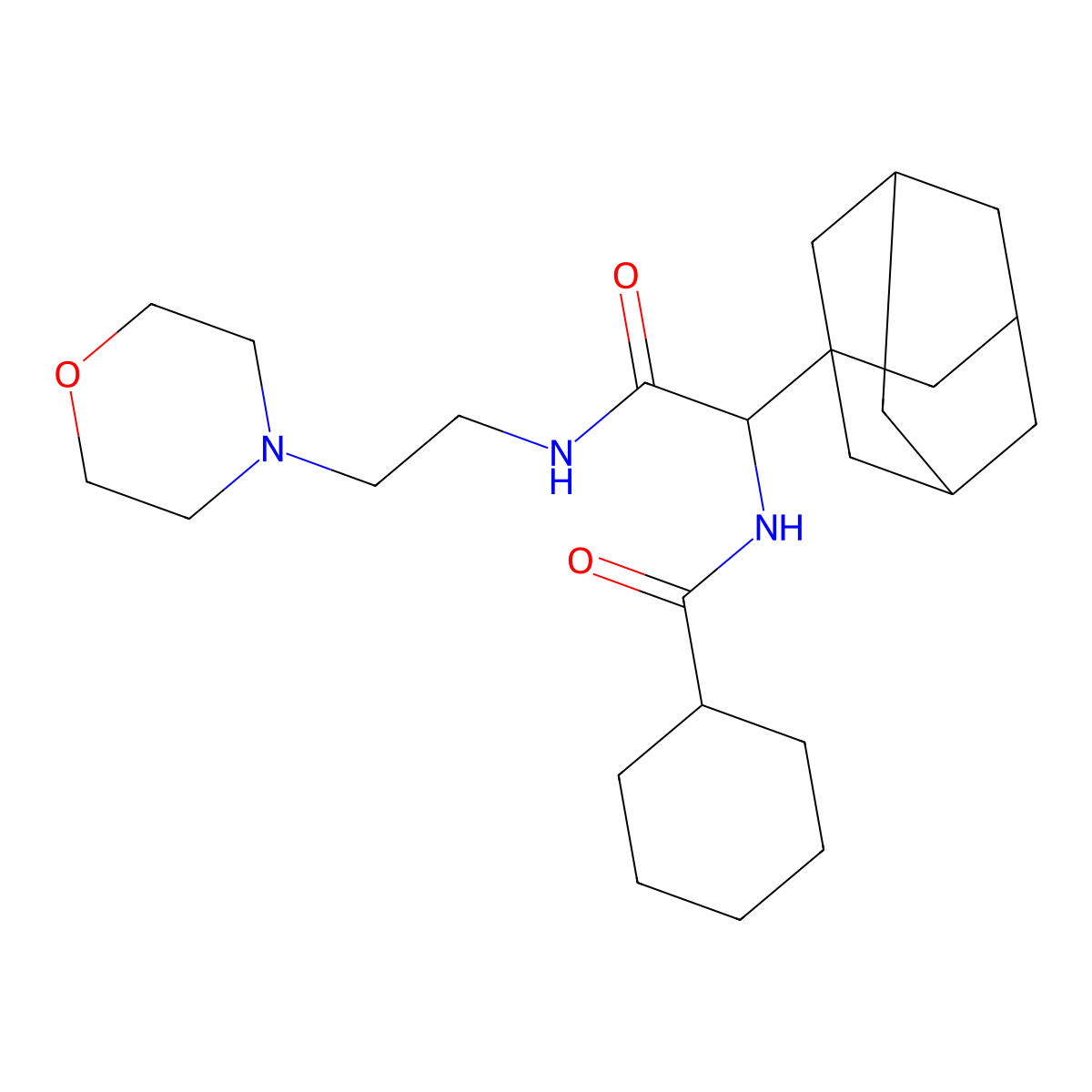 N-(1-(1-adamantyl)-2-{[2-(4-morpholinyl)ethyl]amino}-2-oxoethyl)cyclohexanecarboxamide molecular structure, CAS 1009683-83-3