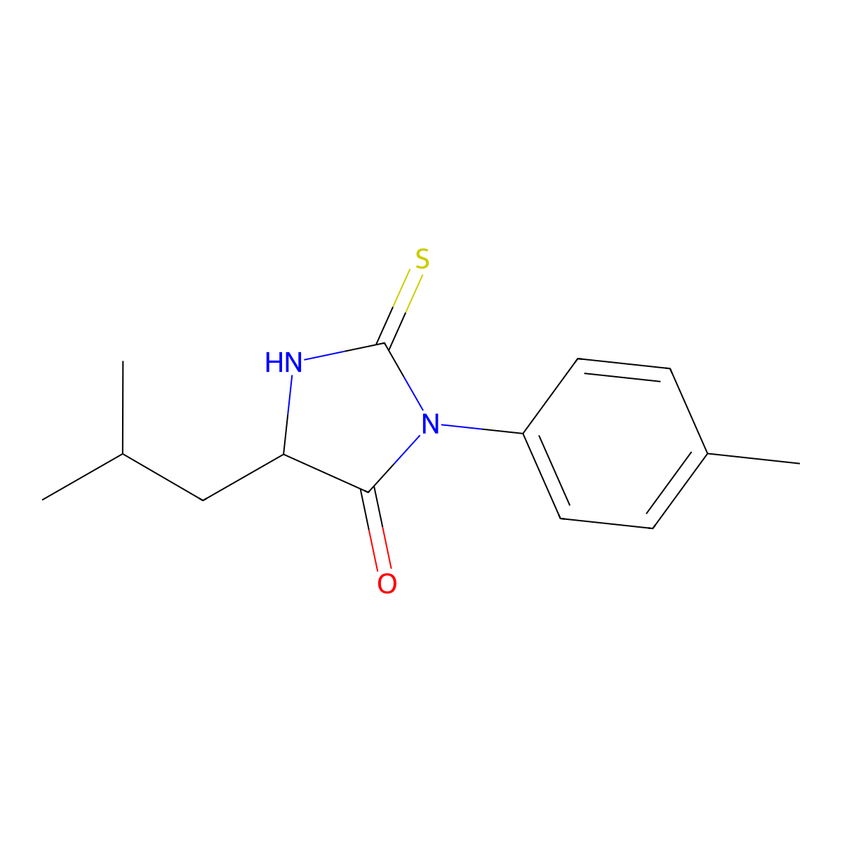 3-(4-Methylphenyl)-5-(2-methylpropyl)-2-sulfanylideneimidazolidin-4-one molecular structure, CAS 1009684-97-2
