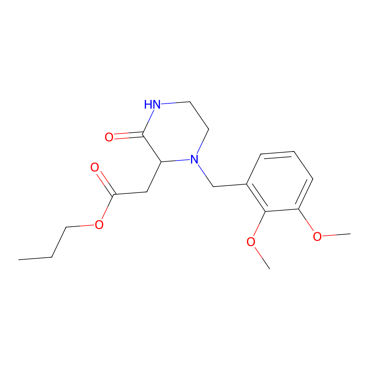 Propyl [1-(2,3-dimethoxybenzyl)-3-oxopiperazin-2-yl]acetate molecular structure, CAS 1009688-13-4
