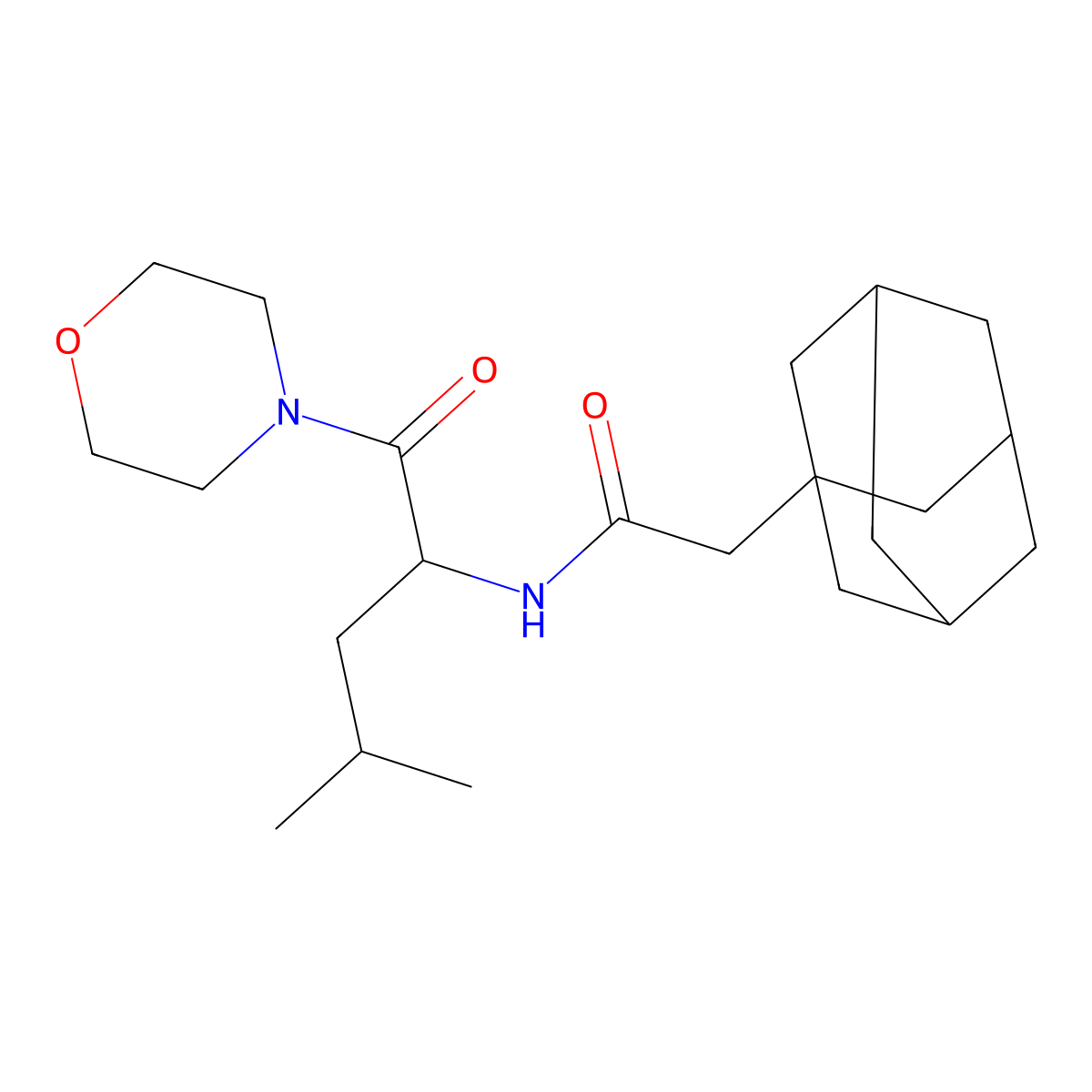 2-adamantanyl-N-[1-(2-methylpropyl)-2-morpholin-4-yl-2-oxoethyl]acetamide molecular structure, CAS 1009688-33-8