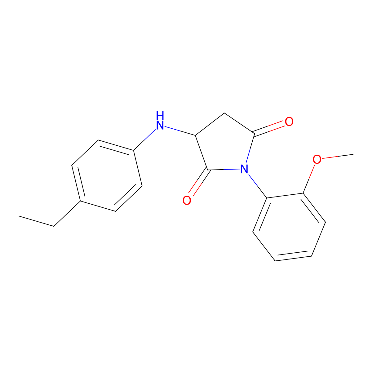 3-((4-Ethylphenyl)amino)-1-(2-methoxyphenyl)pyrrolidine-2,5-dione molecular structure, CAS 1009689-36-4