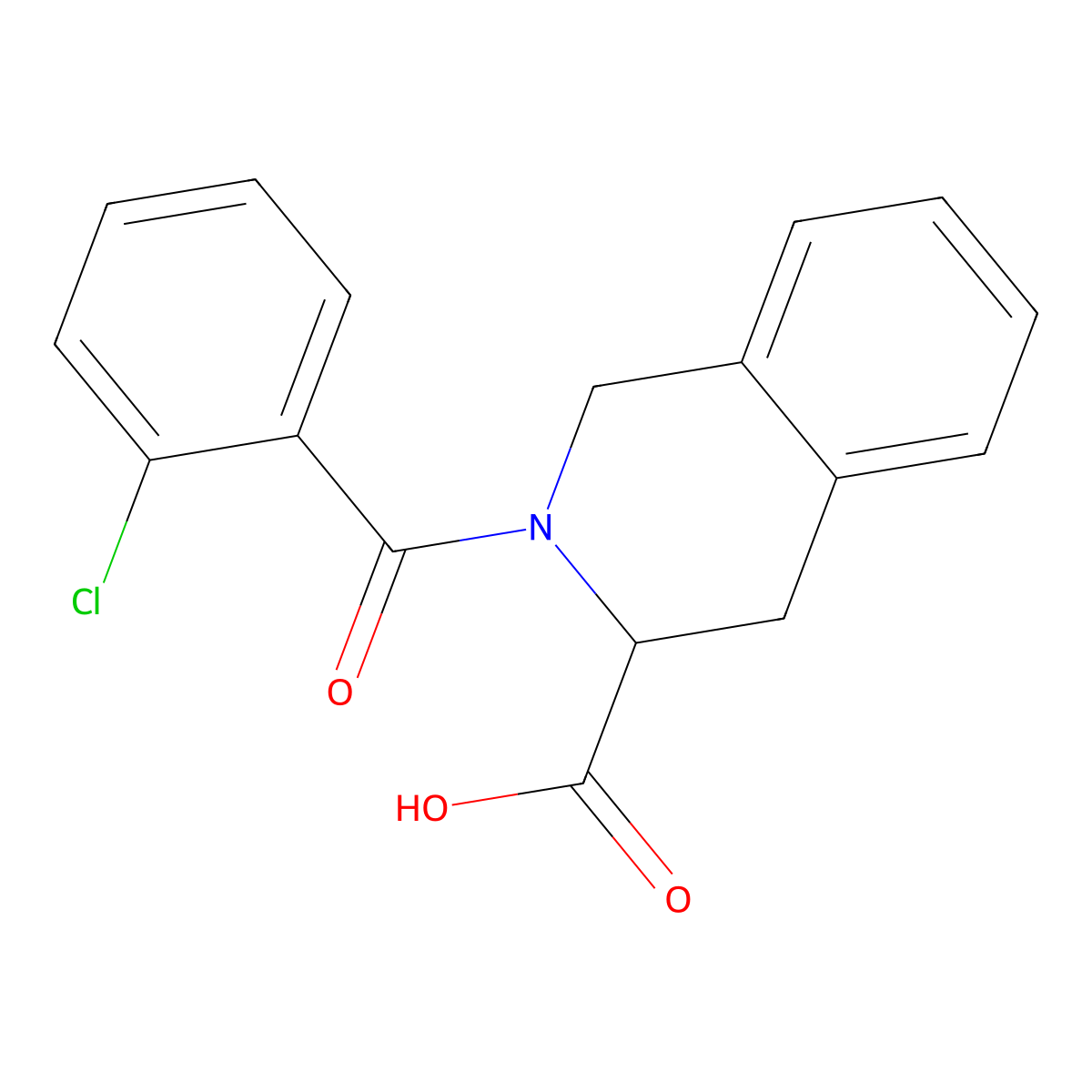 2-(2-Chlorobenzoyl)-1,2,3,4-tetrahydroisoquinoline-3-carboxylic acid molecular structure, CAS 1009695-46-8
