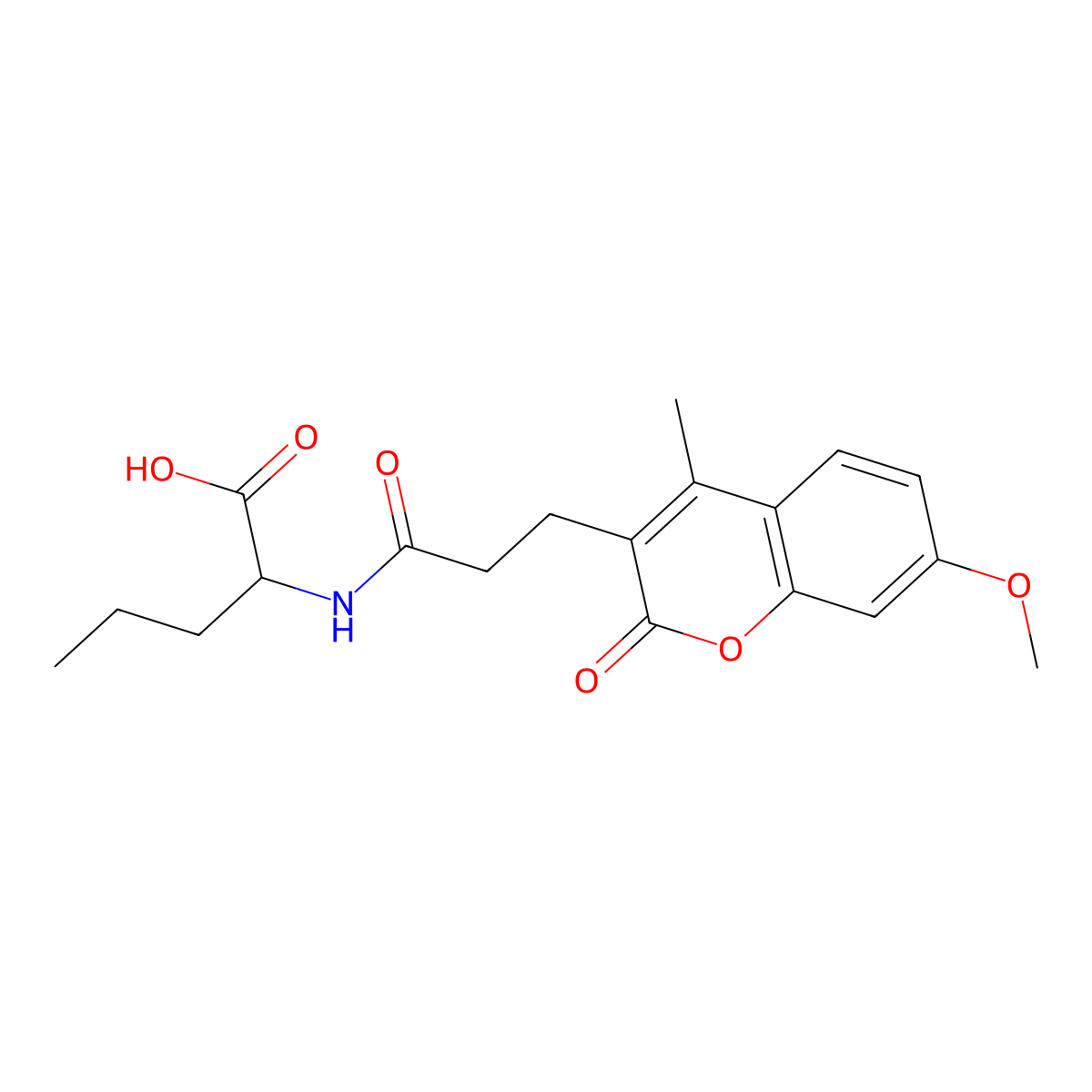 N-[3-(7-methoxy-4-methyl-2-oxo-2H-chromen-3-yl)propanoyl]norvaline molecular structure, CAS 1009696-24-5