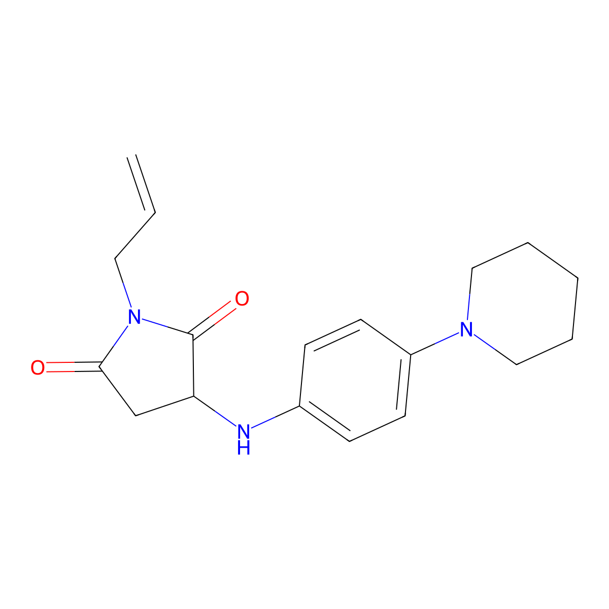 1-Allyl-3-((4-(piperidin-1-yl)phenyl)amino)pyrrolidine-2,5-dione molecular structure, CAS 1009697-81-7