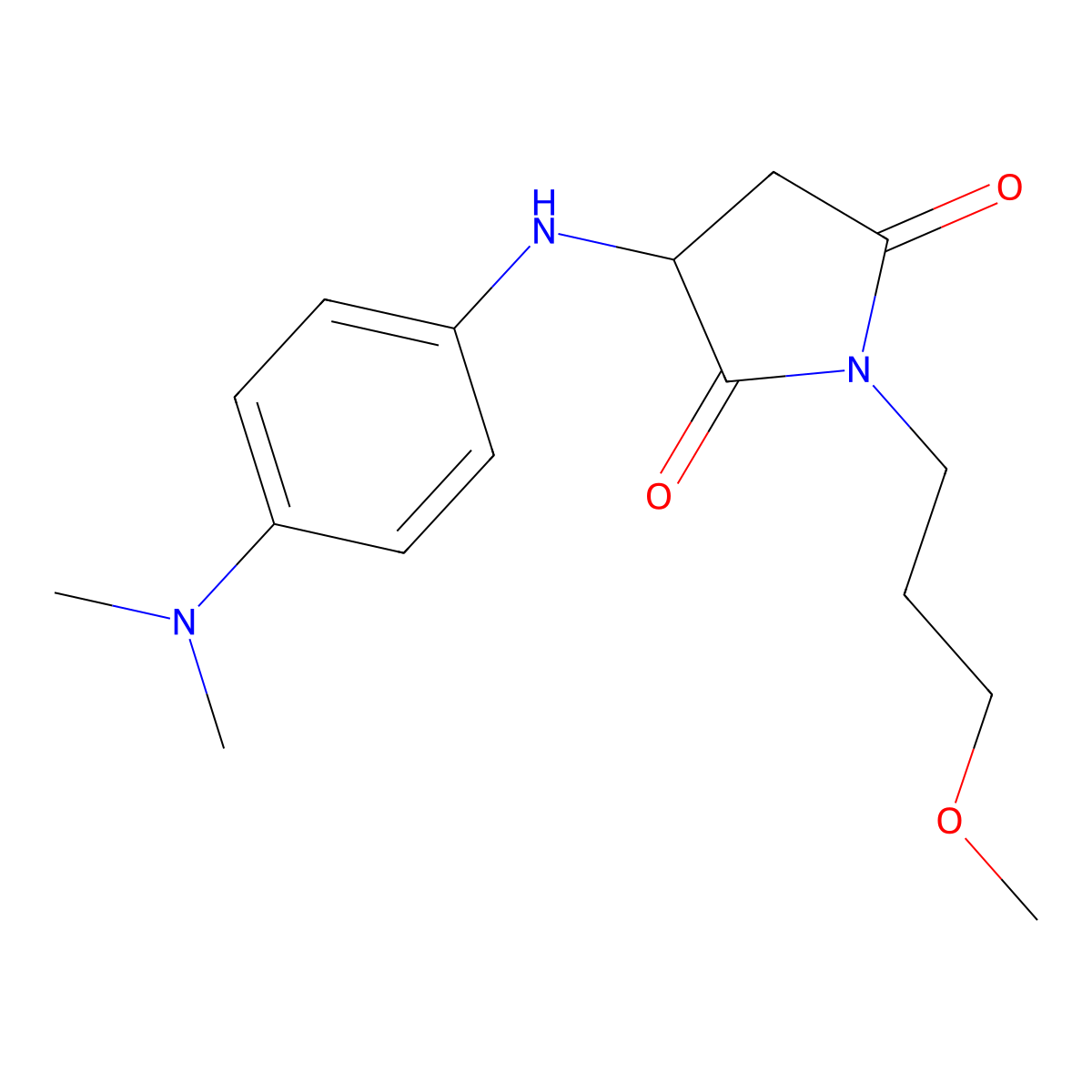 3-((4-(Dimethylamino)phenyl)amino)-1-(3-methoxypropyl)pyrrolidine-2,5-dione molecular structure, CAS 1009697-83-9