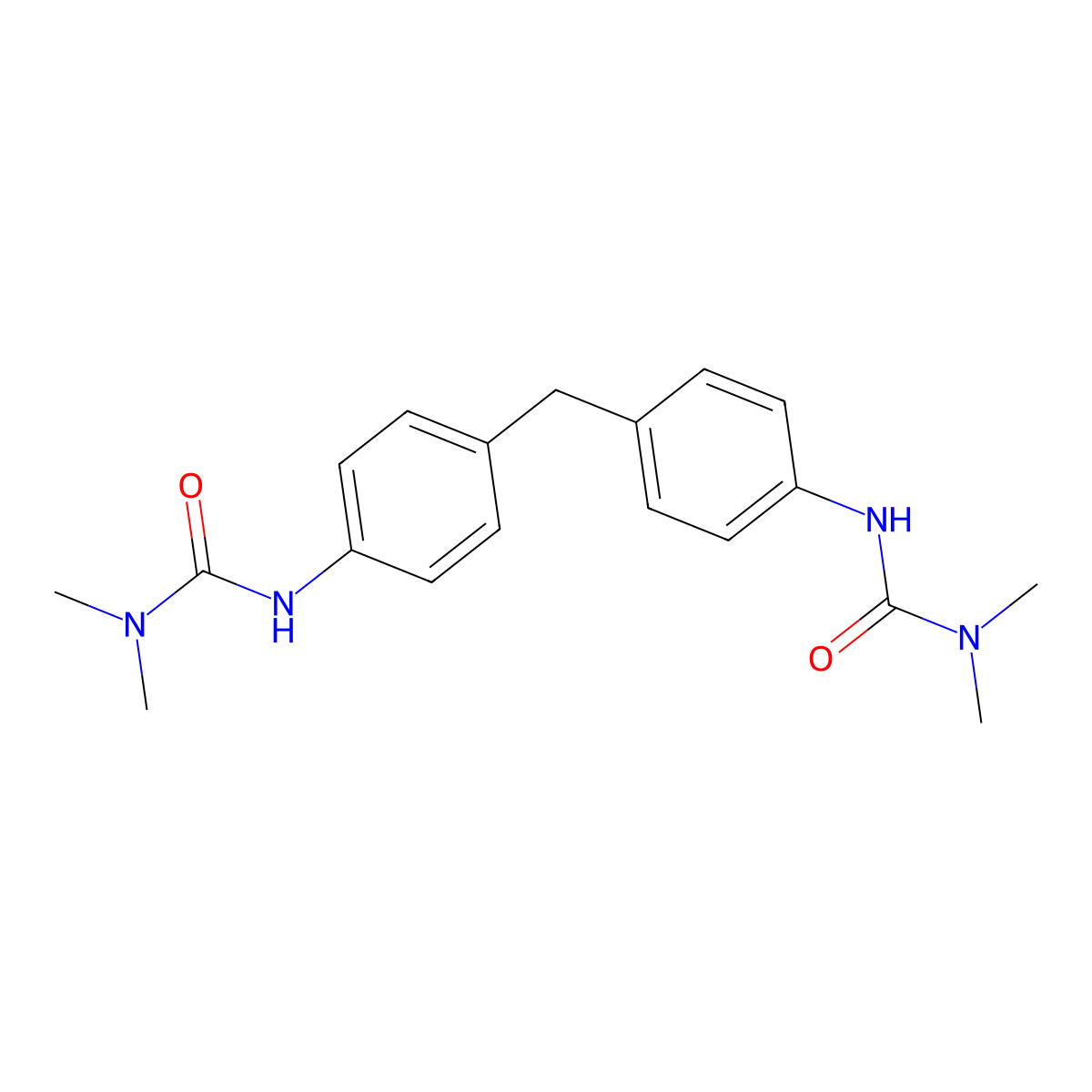 Urea, N,N''-(methylenedi-4,1-phenylene)bis[N',N'-dimethyl- molecular structure, CAS 10097-09-3
