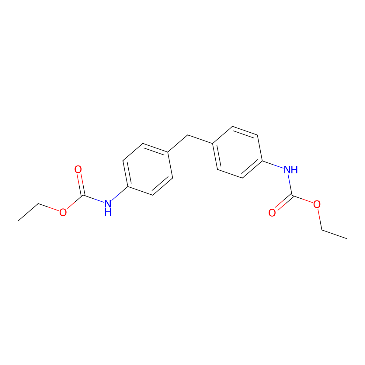 C,C'-Diethyl N,N'-(methylenedi-4,1-phenylene)bis(carbamate) molecular structure, CAS 10097-16-2