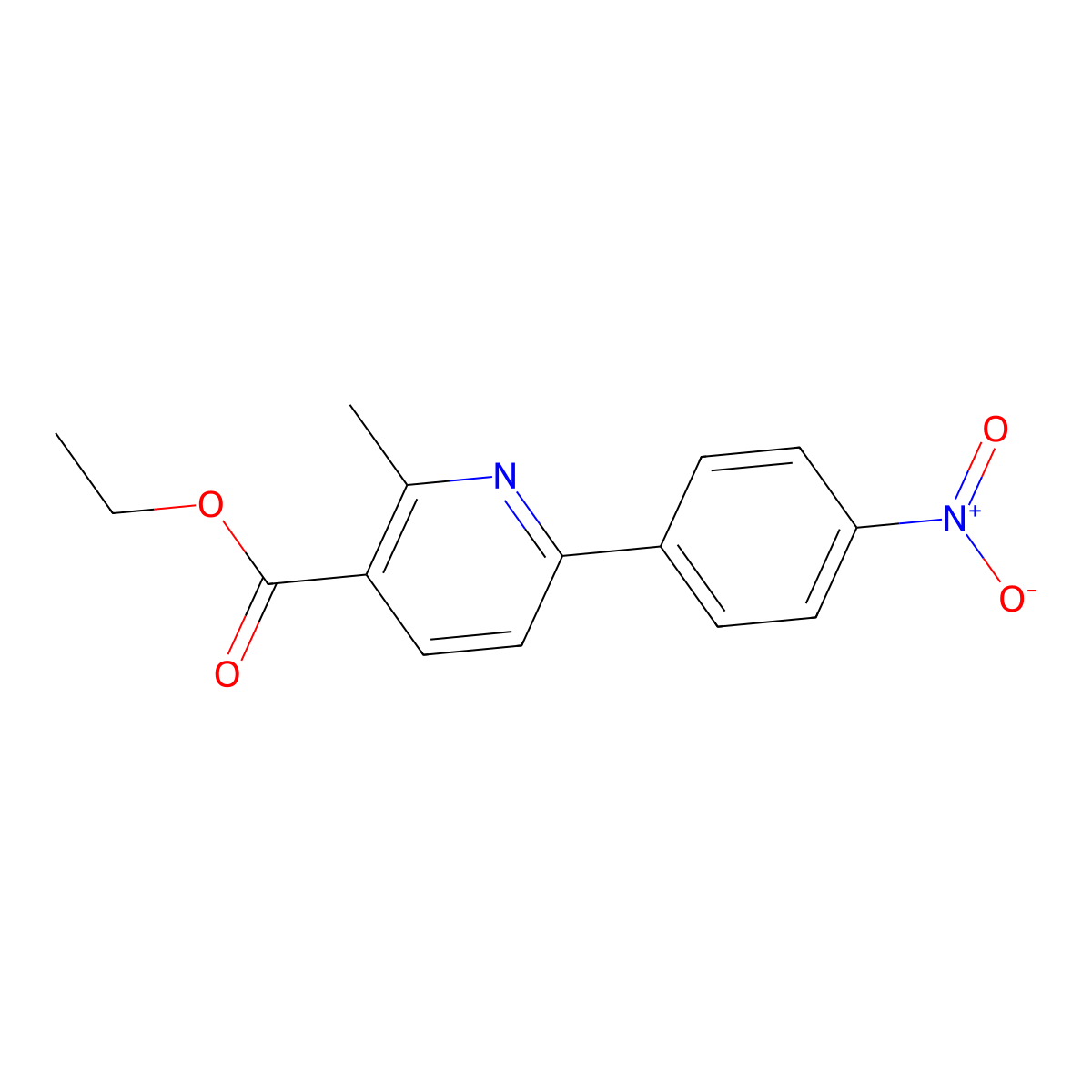 Ethyl 2-methyl-6-(4-nitrophenyl)nicotinate molecular structure, CAS 100970-07-8