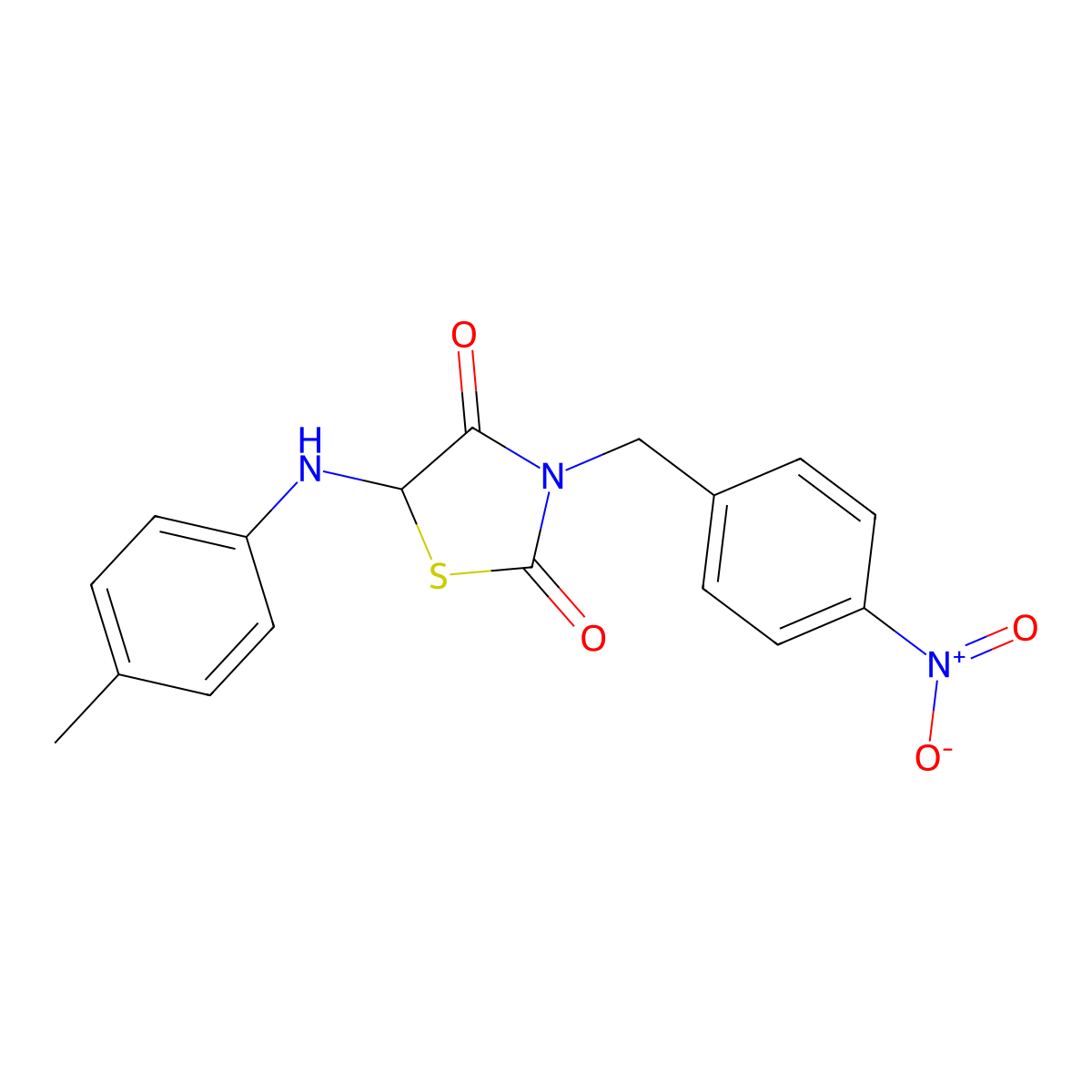 5-(4-Methylanilino)-3-[(4-nitrophenyl)methyl]-1,3-thiazolidine-2,4-dione molecular structure, CAS 1009700-80-4