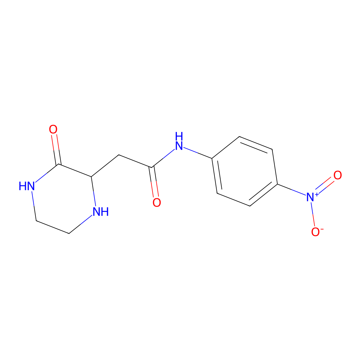 N-(4-nitrophenyl)-2-(3-oxopiperazin-2-yl)acetamide molecular structure, CAS 1009701-33-0