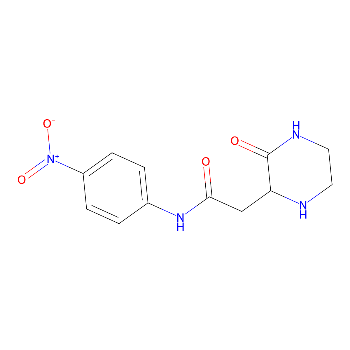 N-(4-nitrophenyl)-2-(3-oxopiperazin-2-yl)acetamide molecular structure, CAS 1009701-33-0