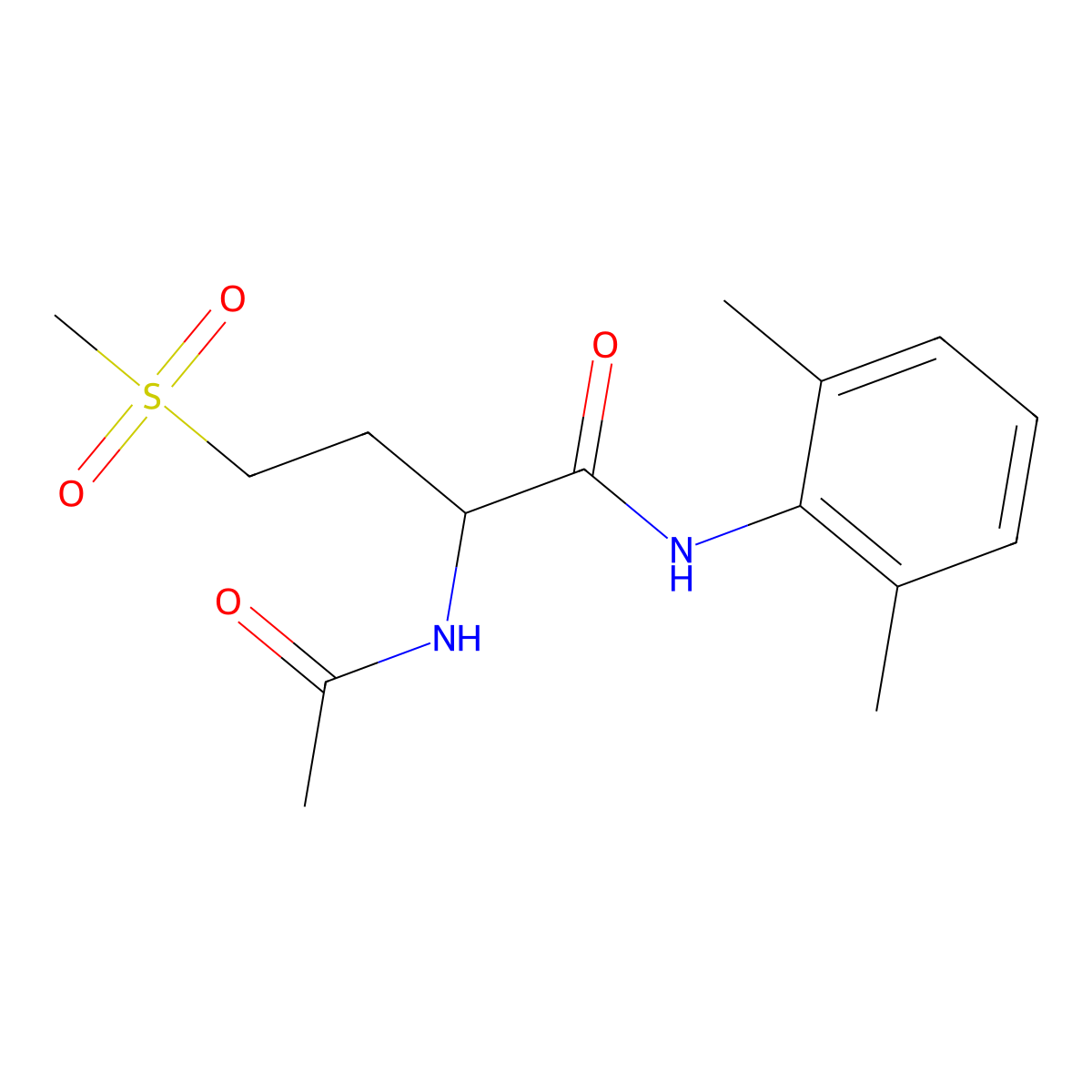 2-acetamido-N-(2,6-dimethylphenyl)-4-methylsulfonylbutanamide molecular structure, CAS 1009701-65-8