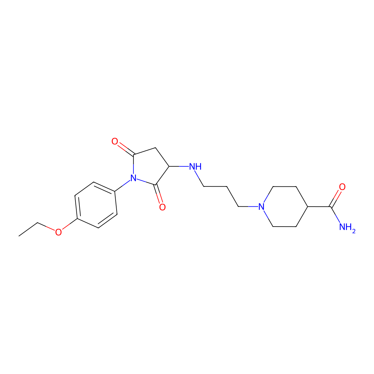 1-[3-[[1-(4-Ethoxyphenyl)-2,5-dioxopyrrolidin-3-yl]amino]propyl]piperidine-4-carboxamide molecular structure, CAS 1009701-96-5