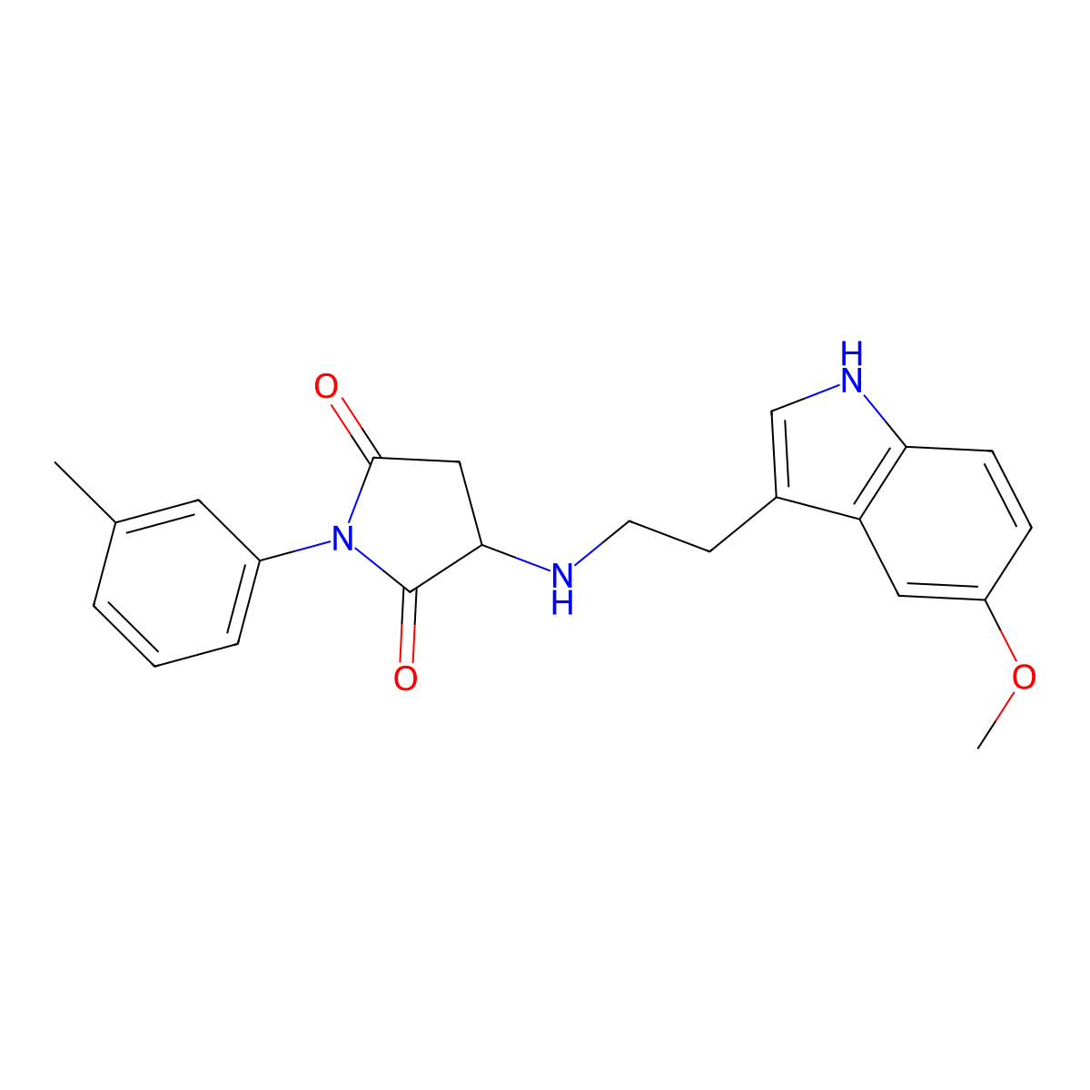 3-{[2-(5-methoxy-1H-indol-3-yl)ethyl]amino}-1-(3-methylphenyl)pyrrolidine-2,5-dione molecular structure, CAS 1009702-94-6