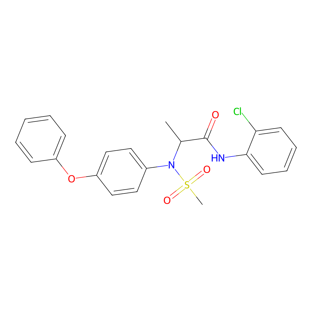 N-(2-chlorophenyl)-2-(N-methylsulfonyl-4-phenoxyanilino)propanamide molecular structure, CAS 1009705-90-1