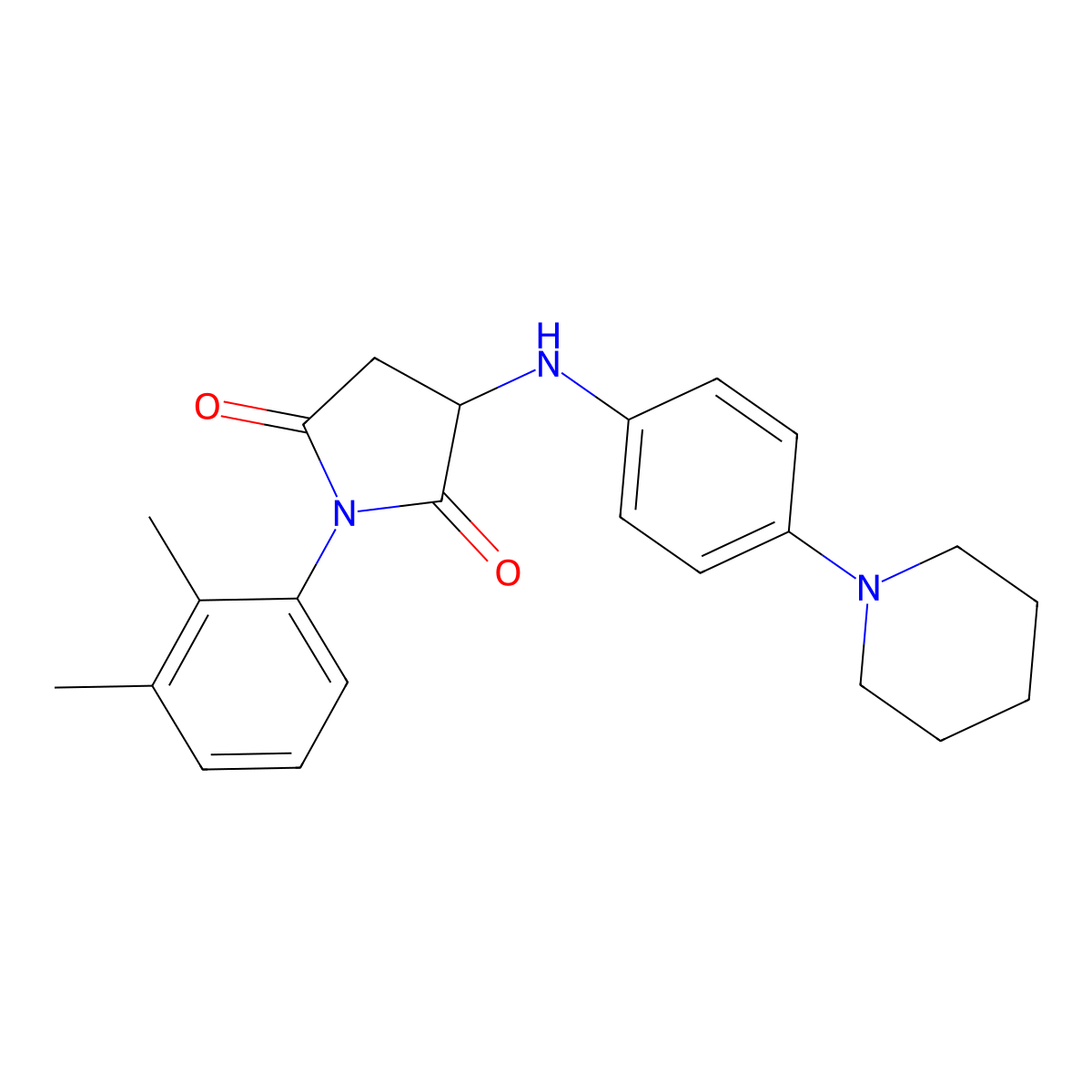 1-(2,3-Dimethylphenyl)-3-((4-(piperidin-1-yl)phenyl)amino)pyrrolidine-2,5-dione molecular structure, CAS 1009706-36-8