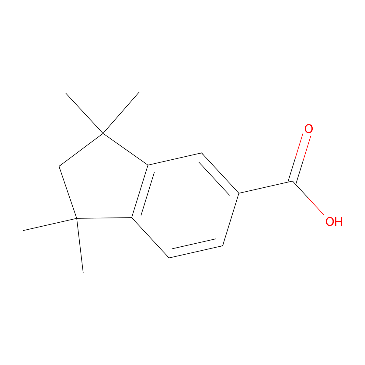 1H-Indene-5-carboxylic acid, 2,3-dihydro-1,1,3,3-tetramethyl- molecular structure, CAS 100971-92-4