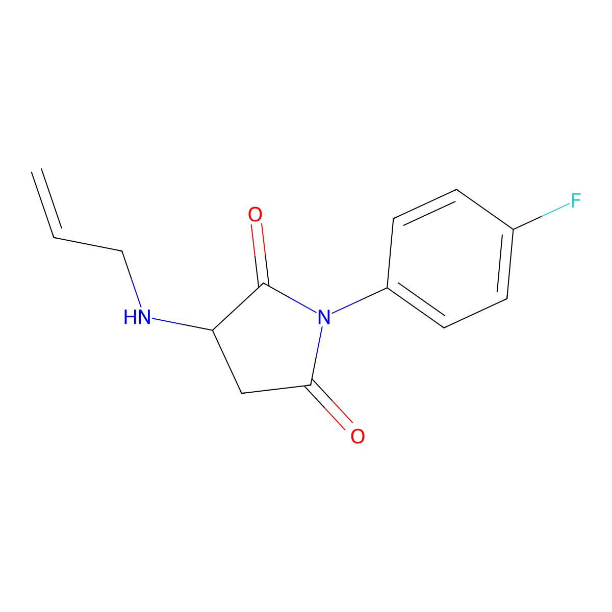 1-(4-Fluorophenyl)-3-(prop-2-enylamino)pyrrolidine-2,5-dione molecular structure, CAS 1009712-24-6