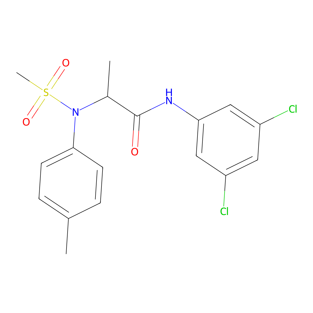 N-(3,5-dichlorophenyl)-2-(4-methyl-N-methylsulfonylanilino)propanamide molecular structure, CAS 1009713-93-2