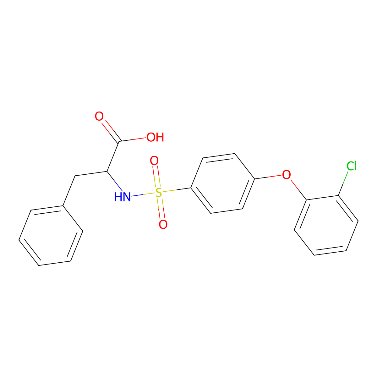 N-([4-(2-Chlorophenoxy)phenyl]sulfonyl)phenylalanine molecular structure, CAS 1009715-73-4