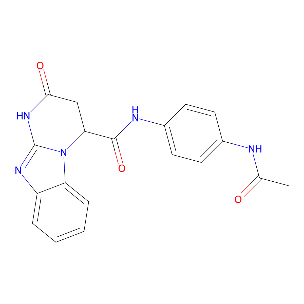N-[4-(acetylamino)phenyl]-2-oxo-1,2,3,4-tetrahydropyrimido[1,2-a]benzimidazole-4-carboxamide molecular structure, CAS 1009716-52-2