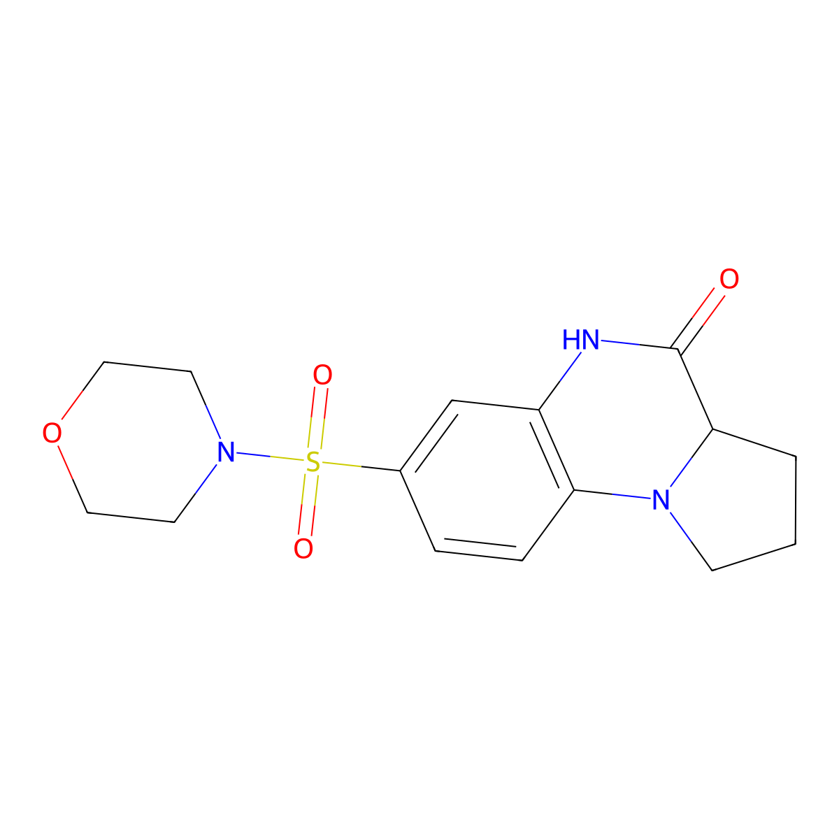 7-(morpholinosulfonyl)-1,2,3,3a-tetrahydropyrrolo[1,2-a]quinoxalin-4(5H)-one molecular structure, CAS 1009716-73-7