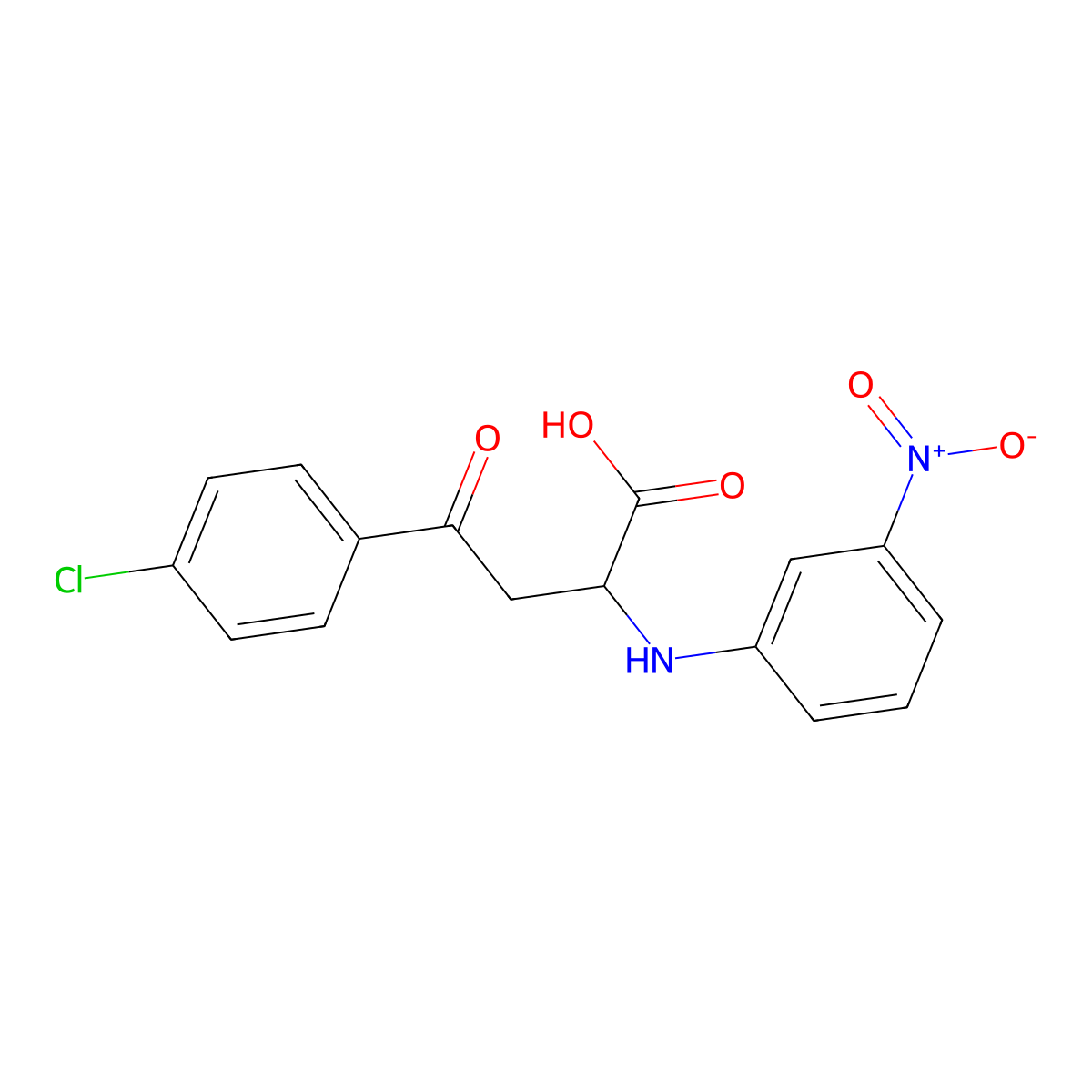 4-(4-Chlorophenyl)-2-(3-nitroanilino)-4-oxobutanoic acid molecular structure, CAS 1009720-76-6