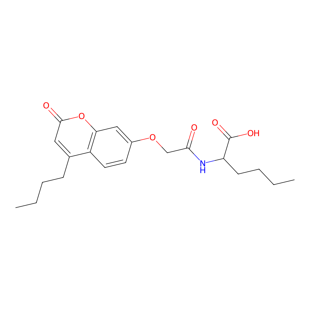 N-{[(4-butyl-2-oxo-2H-chromen-7-yl)oxy]acetyl}norleucine molecular structure, CAS 1009724-16-6