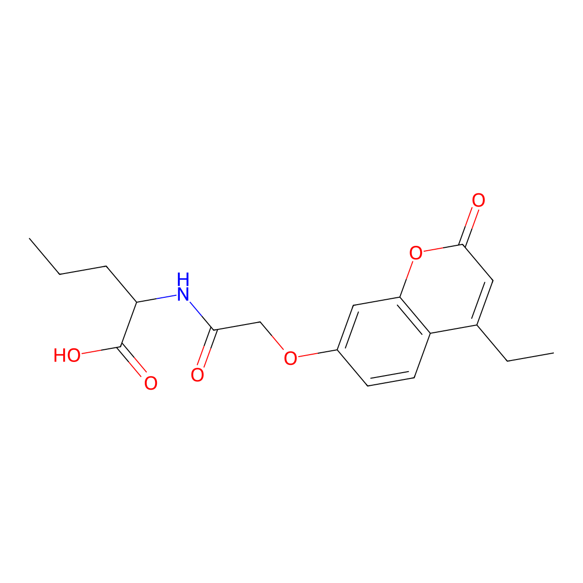 N-{[(4-ethyl-2-oxo-2H-chromen-7-yl)oxy]acetyl}norvaline molecular structure, CAS 1009724-43-9