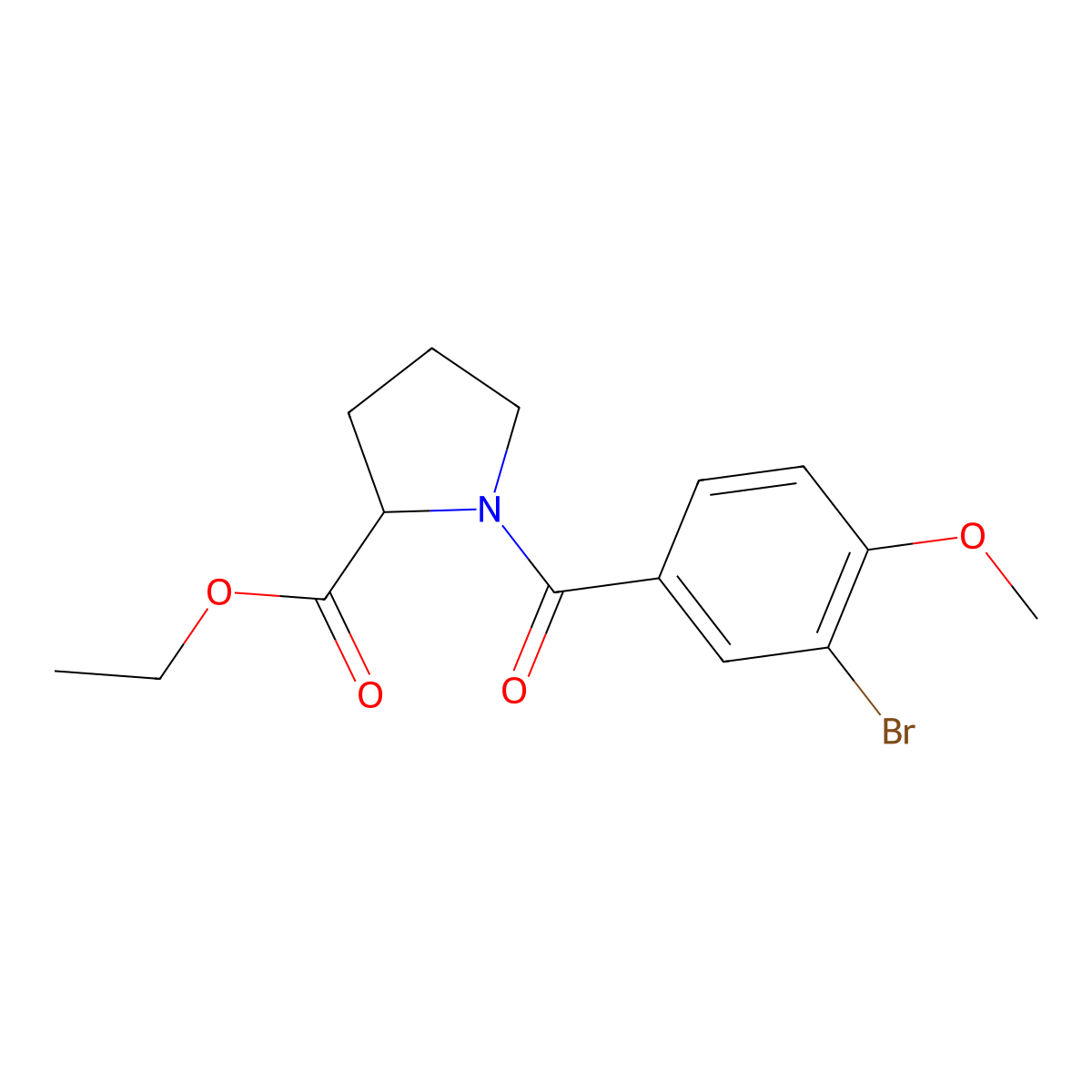 Ethyl 1-(3-bromo-4-methoxybenzoyl)pyrrolidine-2-carboxylate molecular structure, CAS 1009726-32-2