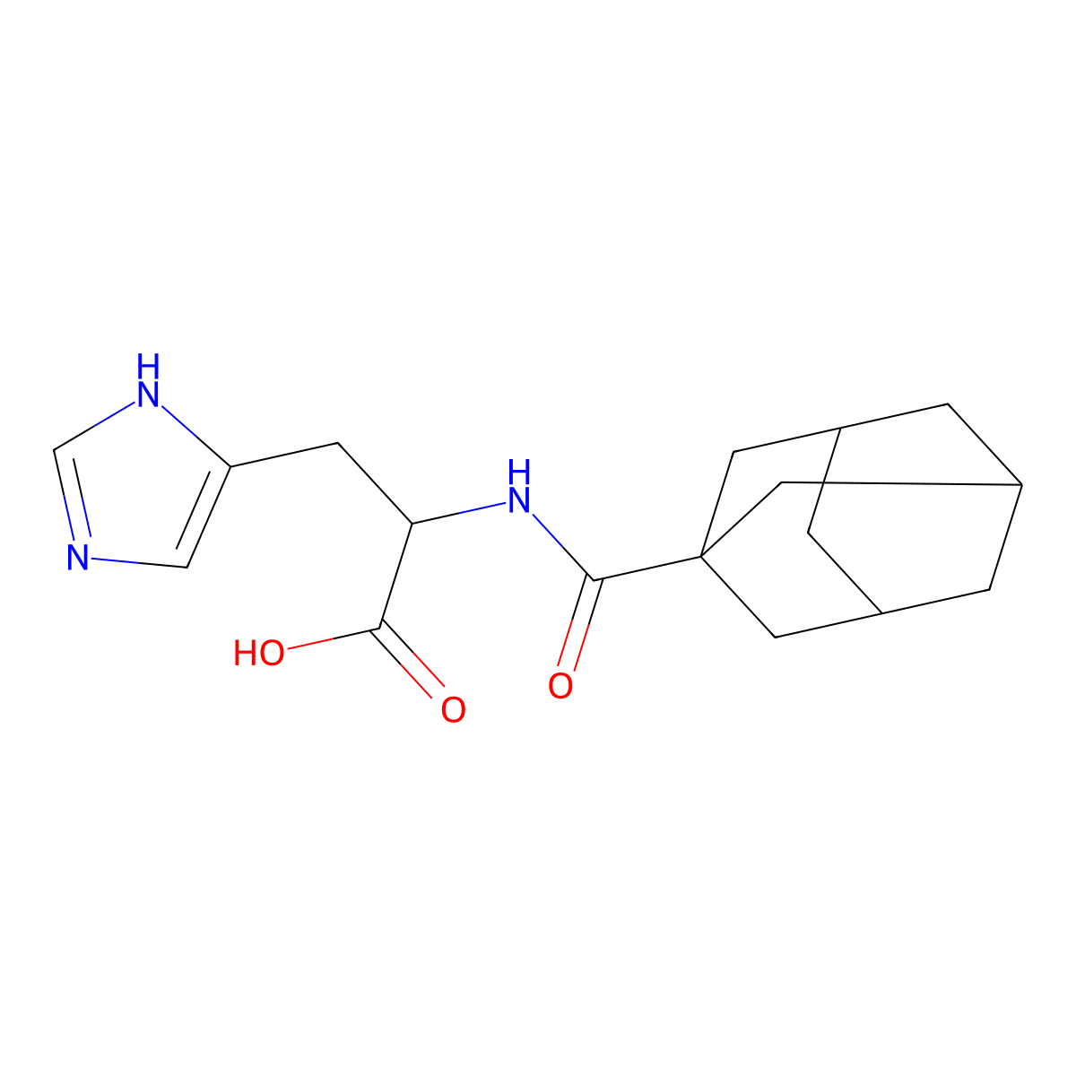 2-(Adamantan-1-ylformamido)-3-(1H-imidazol-4-YL)propanoic acid molecular structure, CAS 1009727-38-1