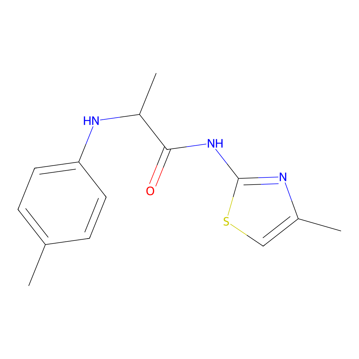 N-(4-Methyl-thiazol-2-yl)-2-p-tolylamino-propionamide molecular structure, CAS 1009727-59-6