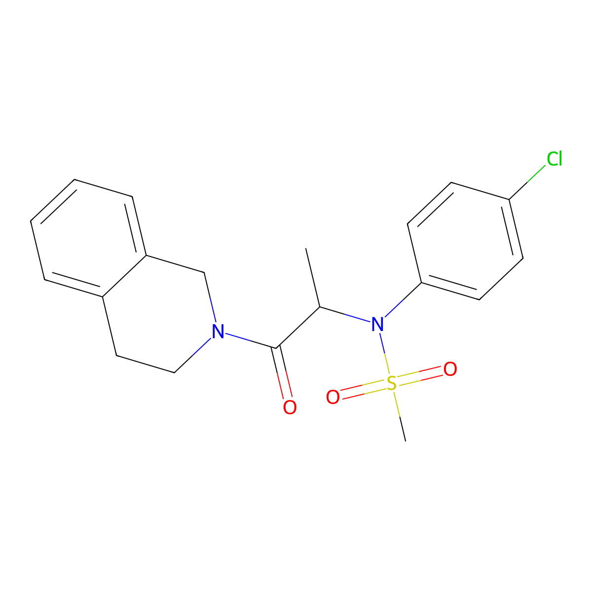N-(4-chlorophenyl)-N-[1-(3,4-dihydro-1H-isoquinolin-2-yl)-1-oxopropan-2-yl]methanesulfonamide molecular structure, CAS 1009728-75-9