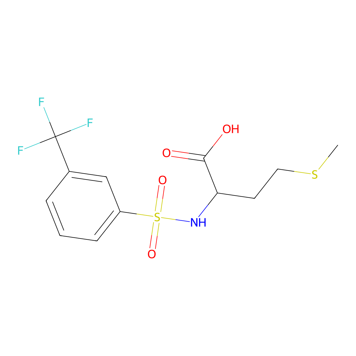 4-(Methylsulfanyl)-2-[3-(trifluoromethyl)benzenesulfonamido]butanoic acid molecular structure, CAS 1009729-55-8