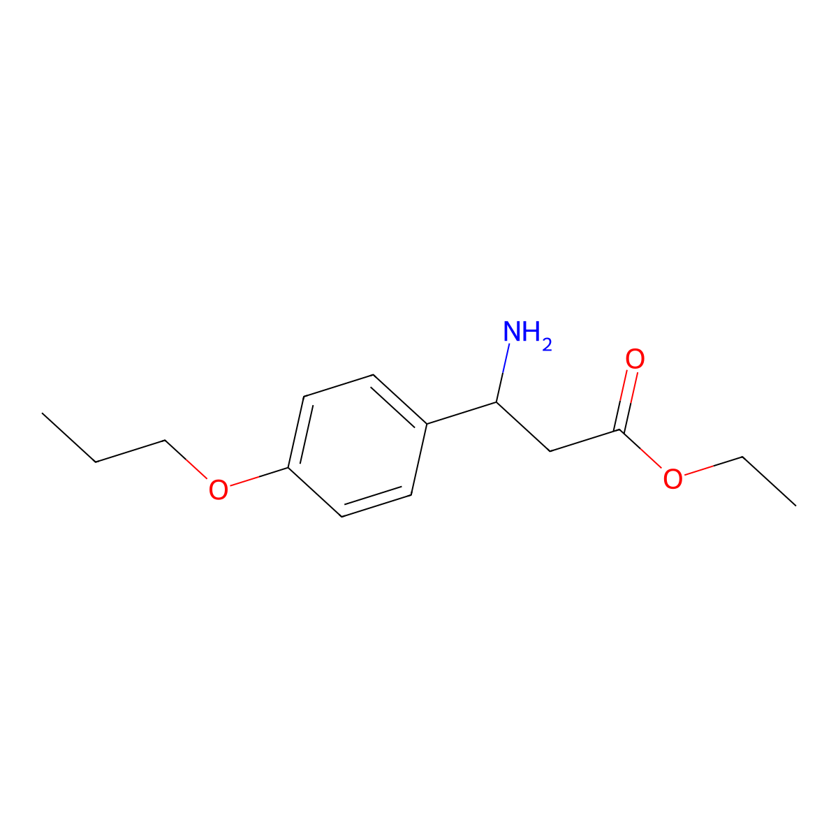 Ethyl 3-amino-3-(4-propoxyphenyl)propanoate molecular structure, CAS 1009731-54-7