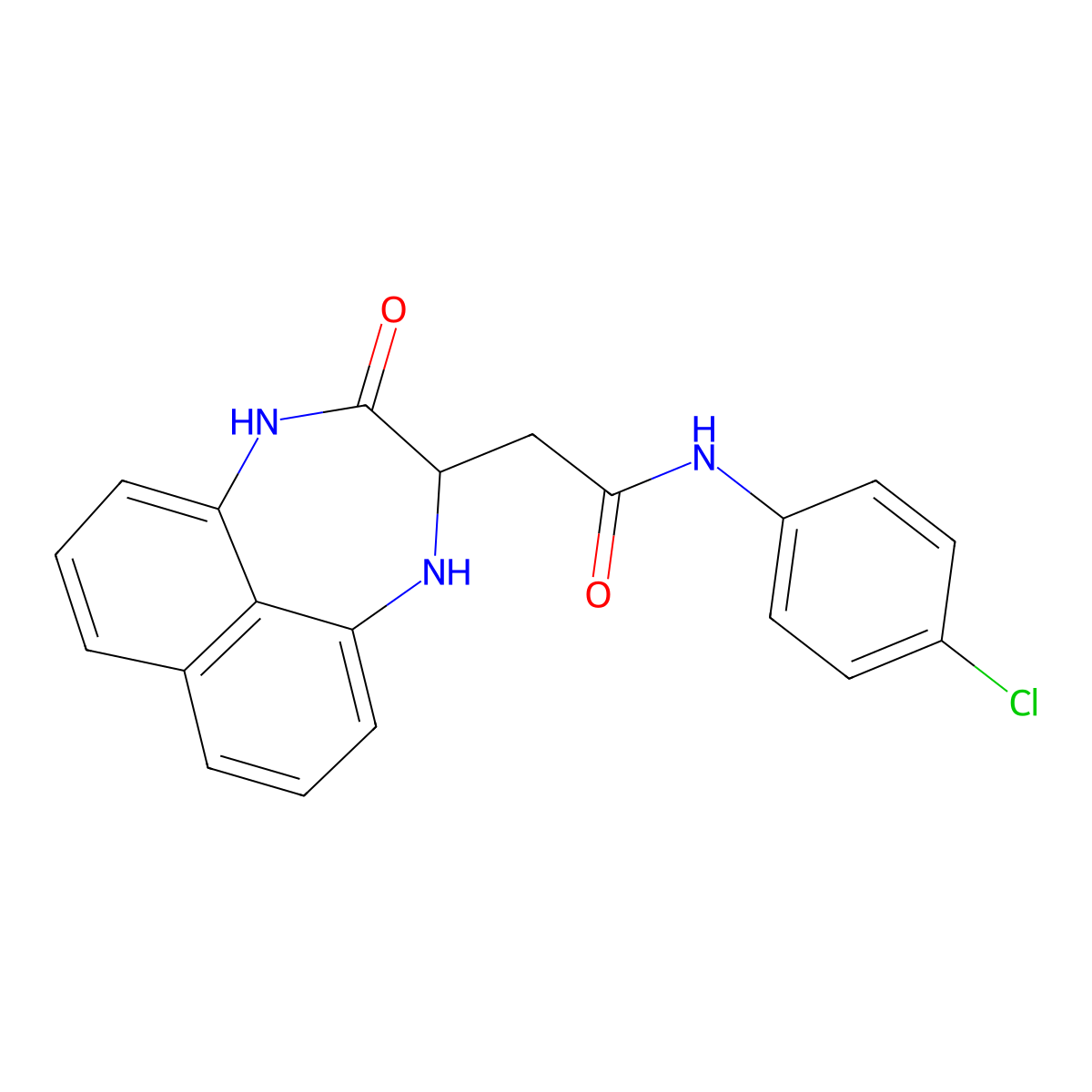N-(4-chlorophenyl)-2-(3-oxo-1,2,3,4-tetrahydronaphtho[1,8-ef][1,4]diazepin-2-yl)acetamide molecular structure, CAS 1009733-09-8