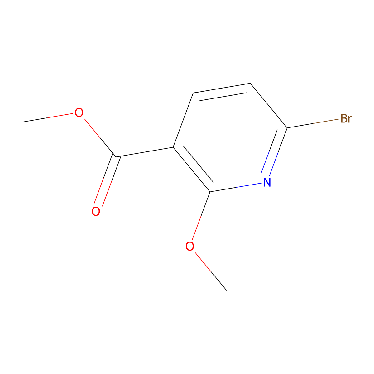 Methyl 6-bromo-2-methoxynicotinate molecular structure, CAS 1009735-24-3