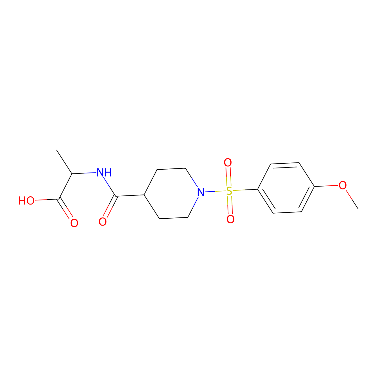 2-{[1-(4-Methoxybenzenesulfonyl)piperidin-4-yl]formamido}propanoic acid molecular structure, CAS 1009747-81-2