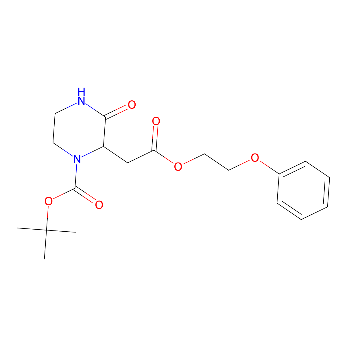 Tert-butyl 3-oxo-2-[2-oxo-2-(2-phenoxyethoxy)ethyl]piperazine-1-carboxylate molecular structure, CAS 1009751-17-0