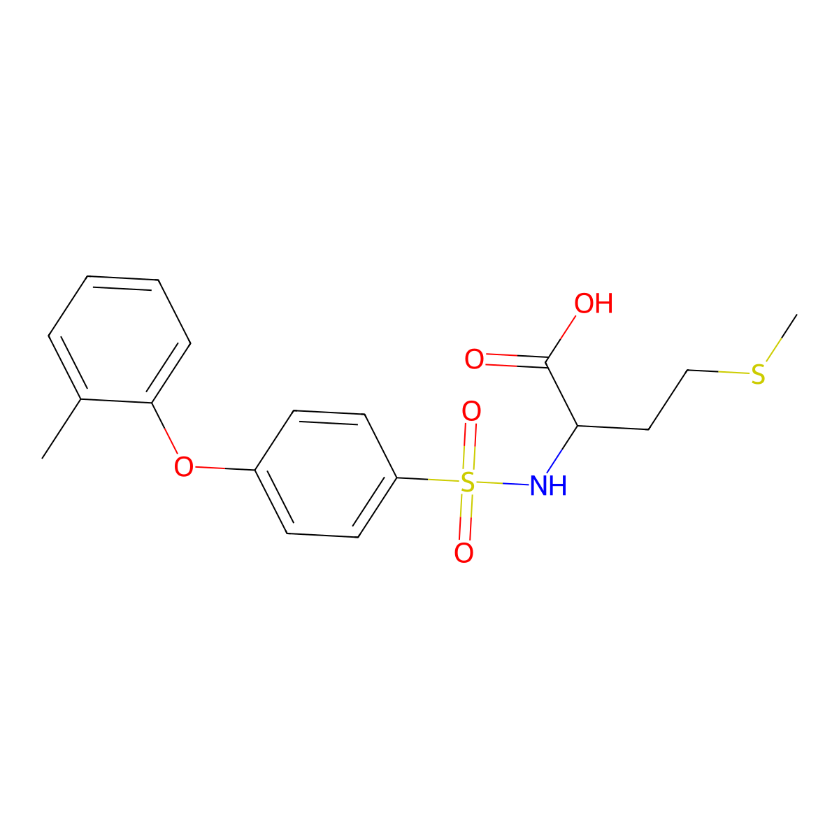 ((4-(o-Tolyloxy)phenyl)sulfonyl)methionine molecular structure, CAS 1009755-91-2
