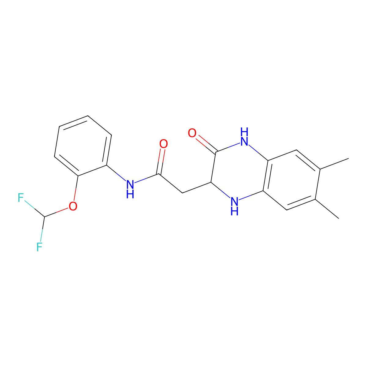N-[2-(difluoromethoxy)phenyl]-2-(6,7-dimethyl-3-oxo-1,2,3,4-tetrahydroquinoxalin-2-yl)acetamide molecular structure, CAS 1009755-98-9