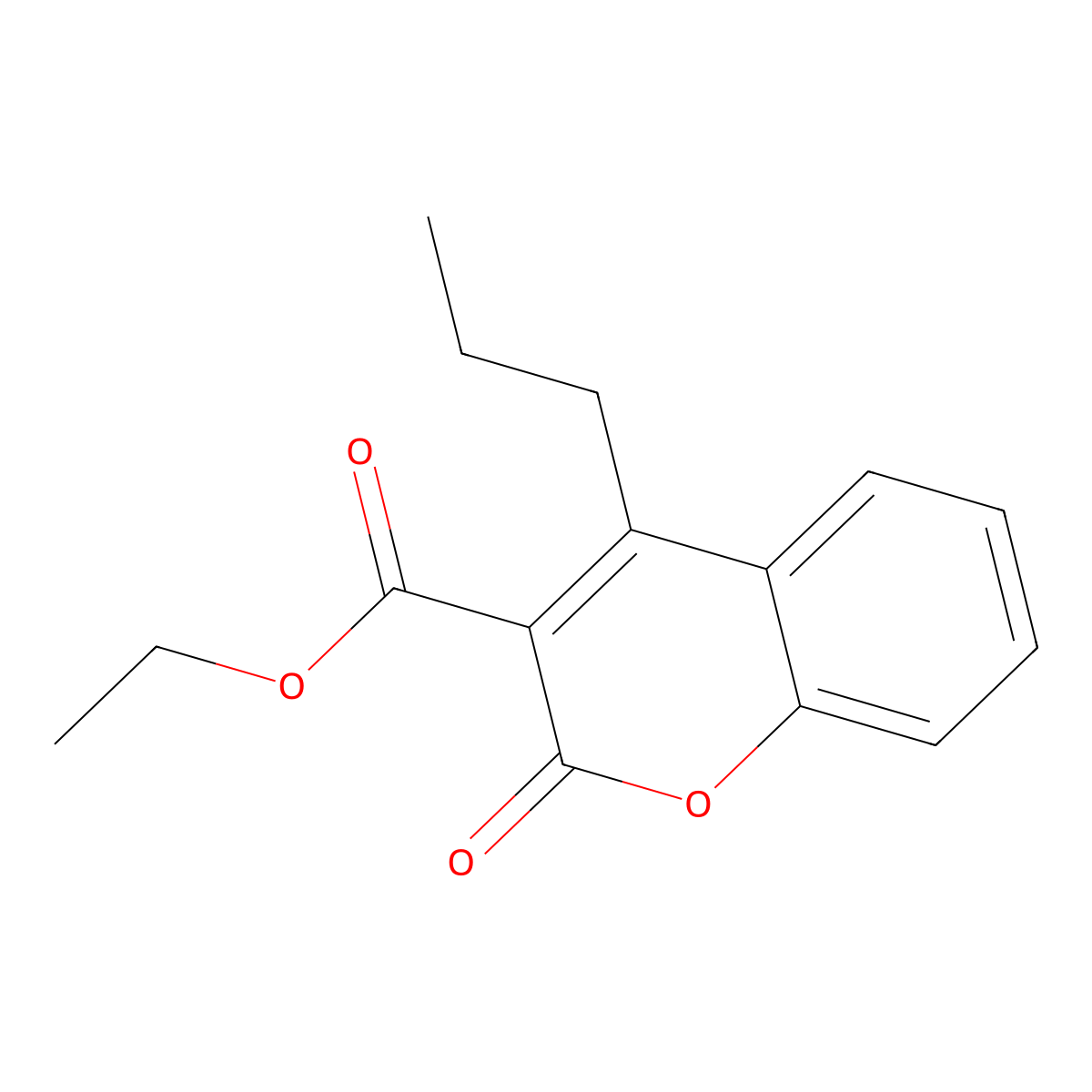 Ethyl 2-oxo-4-propyl-2H-chromene-3-carboxylate molecular structure, CAS 100976-32-7