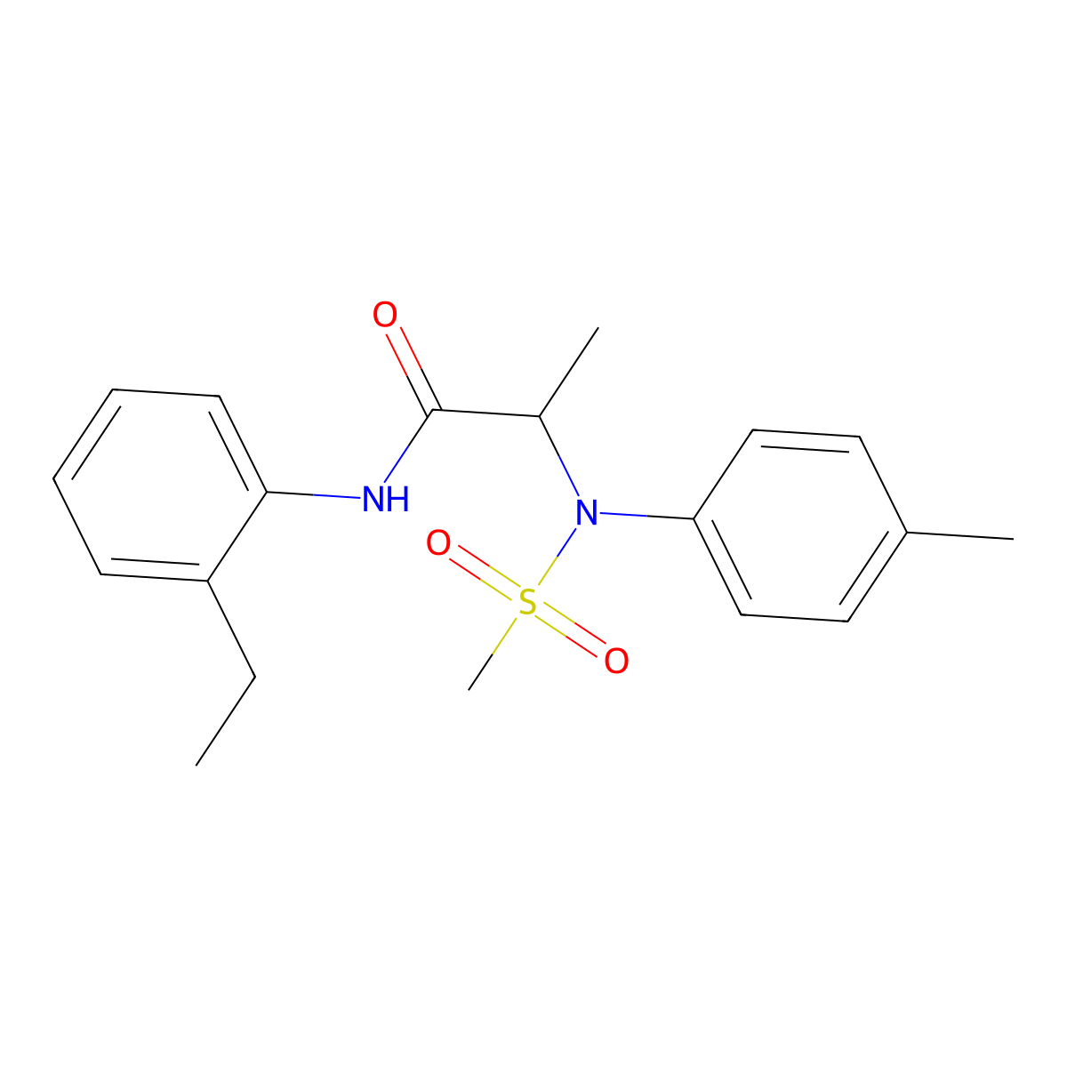 N-(2-ethylphenyl)-2-(4-methyl-N-methylsulfonylanilino)propanamide molecular structure, CAS 1009768-54-0
