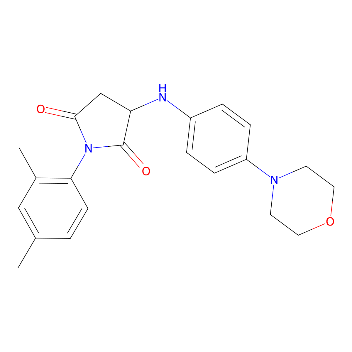 1-(2,4-Dimethylphenyl)-3-(4-morpholin-4-ylanilino)pyrrolidine-2,5-dione molecular structure, CAS 1009769-92-9