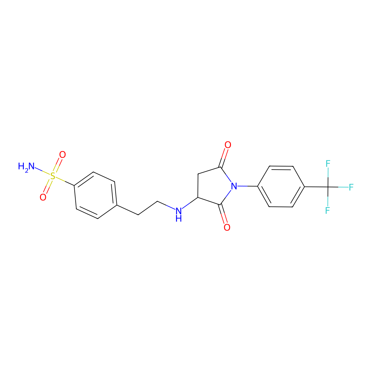4-[2-({2,5-Dioxo-1-[4-(trifluoromethyl)phenyl]pyrrolidin-3-yl}amino)ethyl]benzenesulfonamide molecular structure, CAS 1009770-49-3
