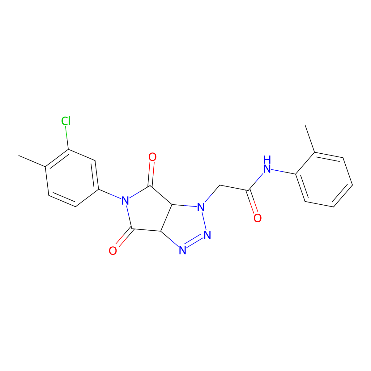 2-[5-(3-chloro-4-methylphenyl)-4,6-dioxo-4,5,6,6a-tetrahydropyrrolo[3,4-d][1,2,3]triazol-1(3aH)-yl]-N-(2-methylphenyl)acetamide molecular structure, CAS 1009776-15-1