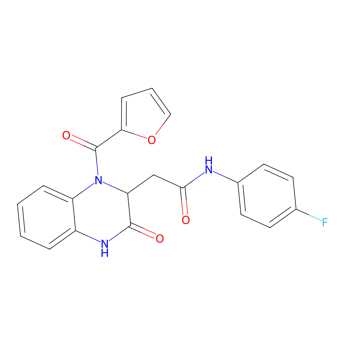 N-(4-fluorophenyl)-2-[1-(furan-2-ylcarbonyl)-3-oxo-1,2,3,4-tetrahydroquinoxalin-2-yl]acetamide molecular structure, CAS 1009782-42-6