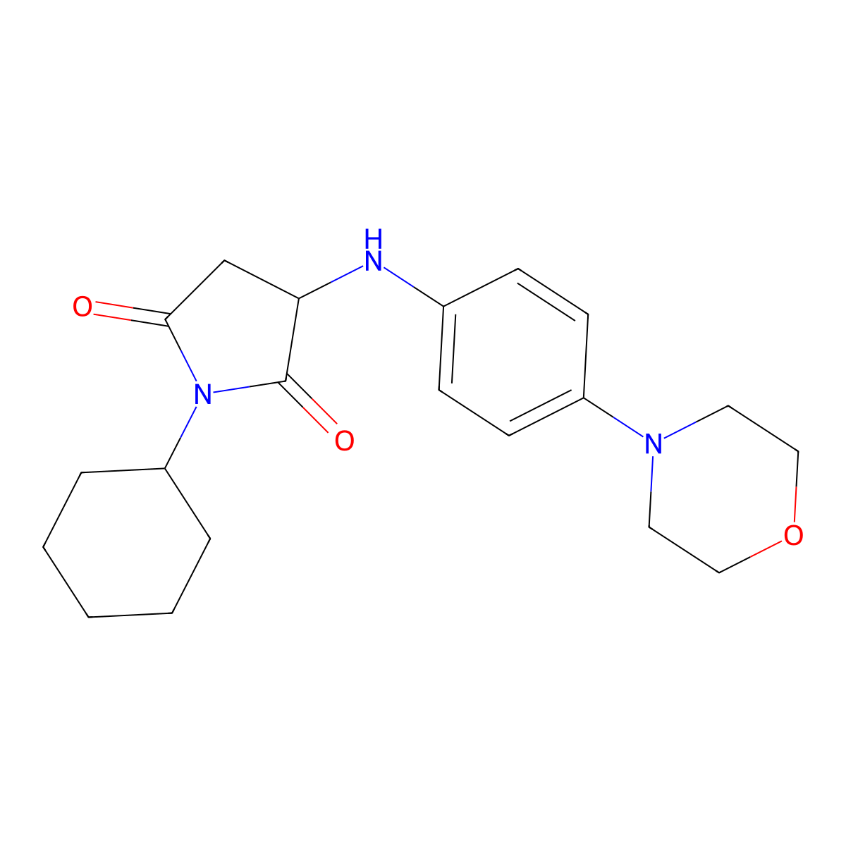 1-Cyclohexyl-3-((4-morpholinophenyl)amino)pyrrolidine-2,5-dione molecular structure, CAS 1009782-44-8