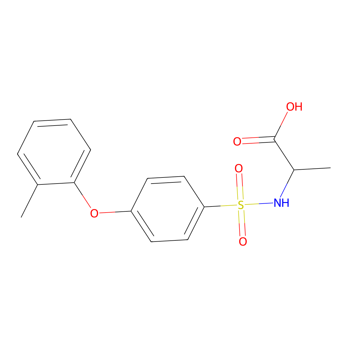 2-[[4-(2-methylphenoxy)phenyl]sulfonylamino]propanoic Acid molecular structure, CAS 1009790-14-0